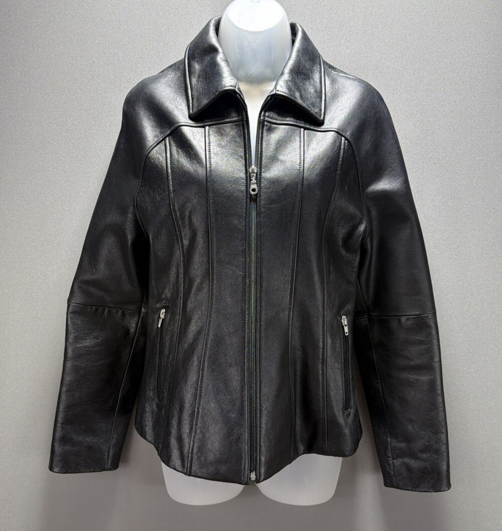 Women’s Wilson’s Leather Maxima Black Genuine Leather Jacket Size Medium